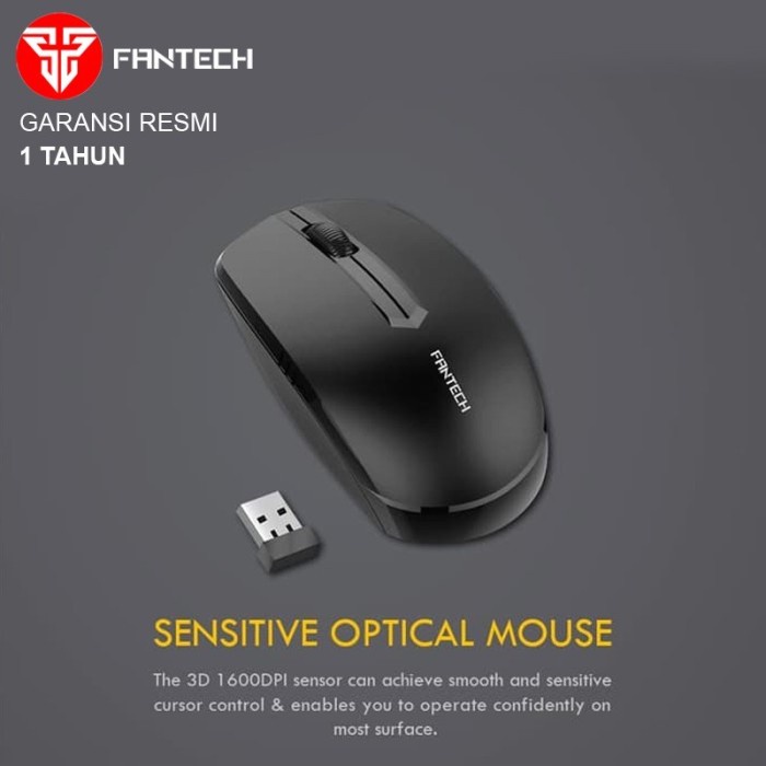 Mouse Keyboard Wireless Combo Murah Silent Click Fantech WK893