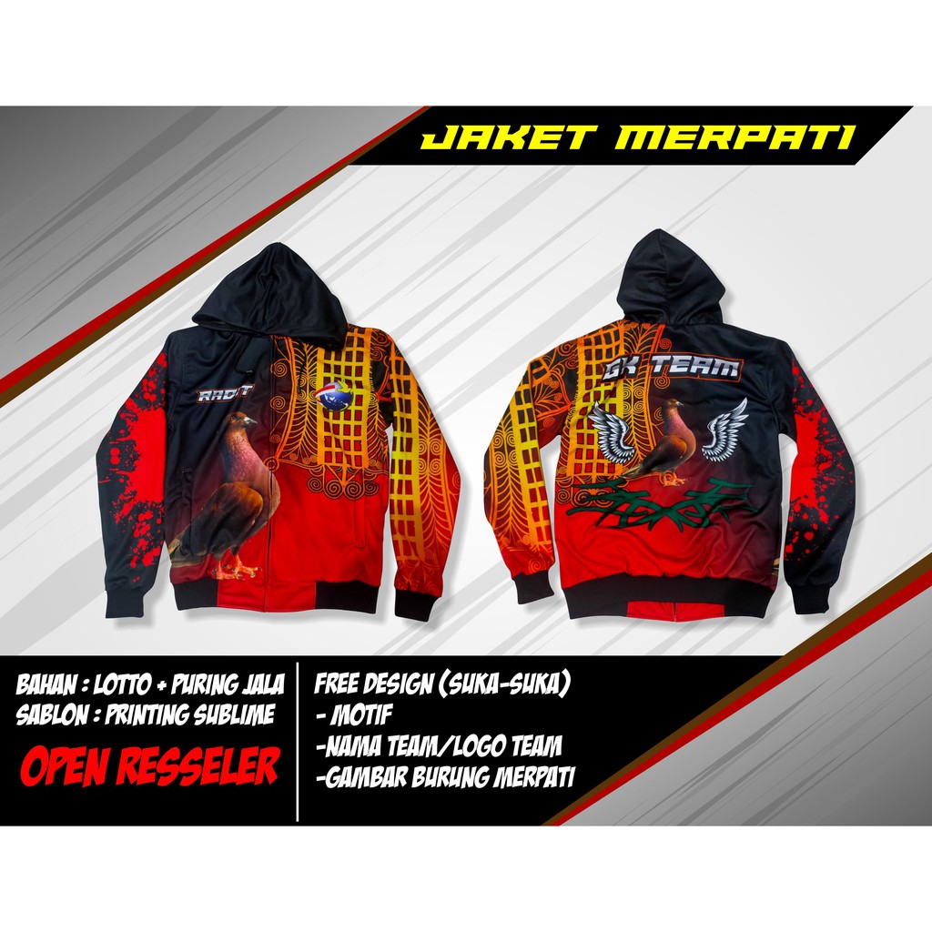 JAKET JERSEY MERPATI BALAP / JAKET JERSEY BURUNG MERPATI / JAKET JERSEY MERPATI CUSTOM