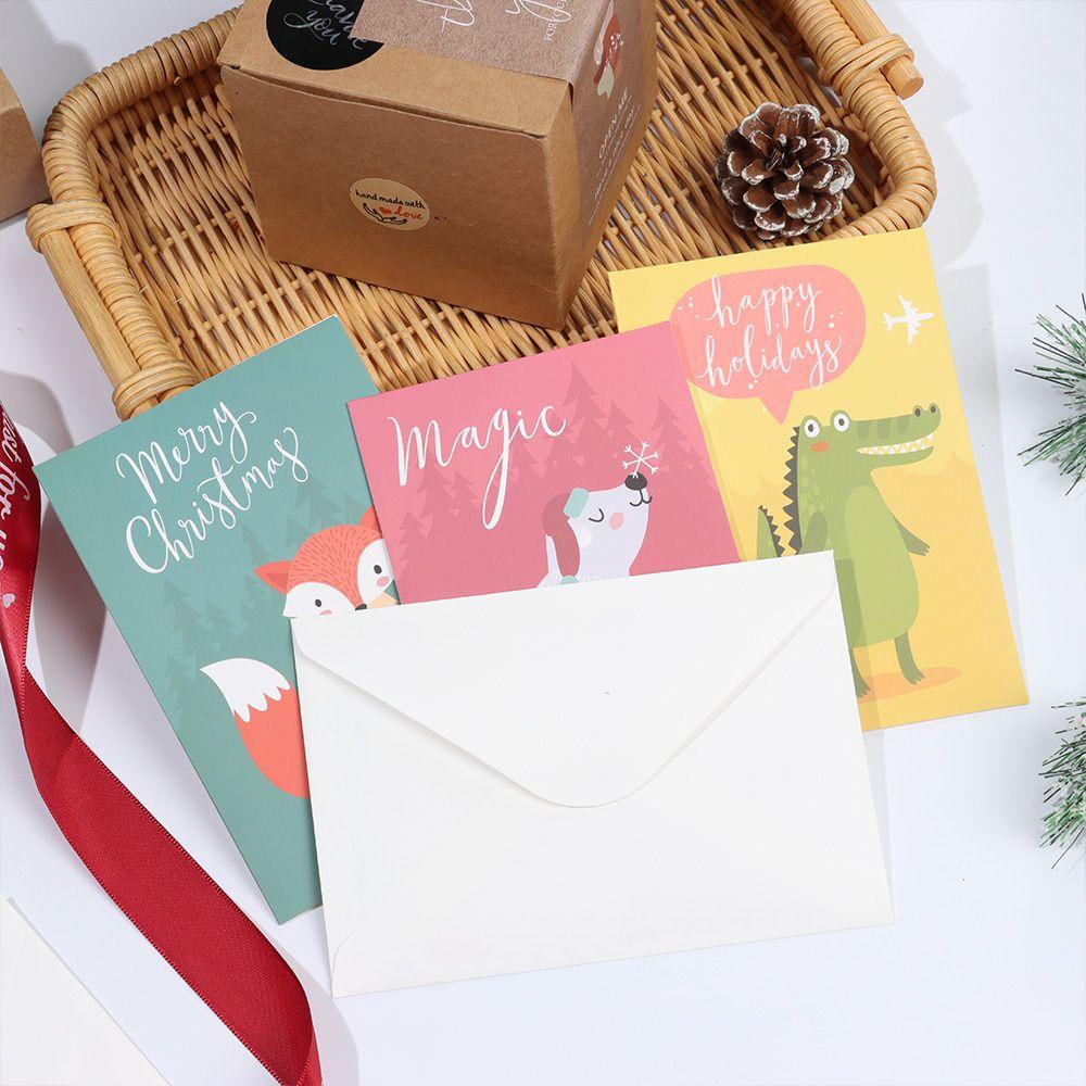 Solighter 6Pcs Kartu Merry Chritmas Kartu Pos Mini Party Tahun Baru