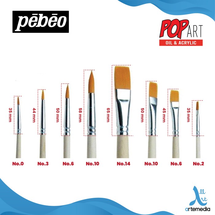 

Kuas Lukis Pebeo Yellow Polyamide Oil and Acrylic Brush Set - SET 8