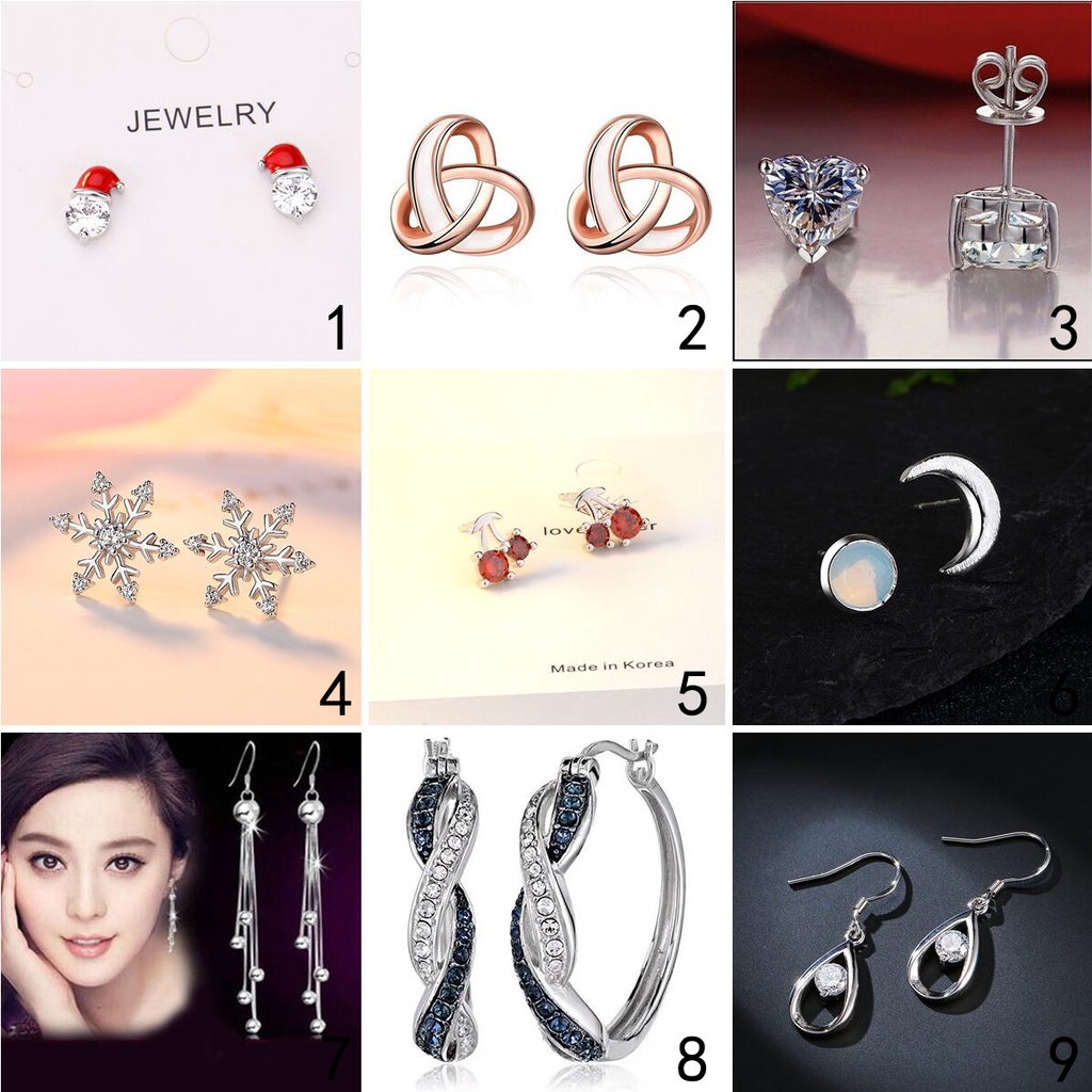 925 anting-anting perak murni, Busana sederhana, Anting-Anting wanita, Perhiasan Fashion Korea, Aksesoris telinga ED006