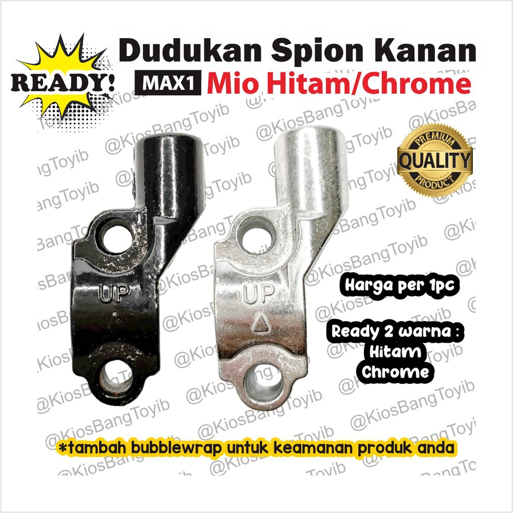 Dudukan Spion Kanan Hitam / Chrome Silver MIO (Max1)