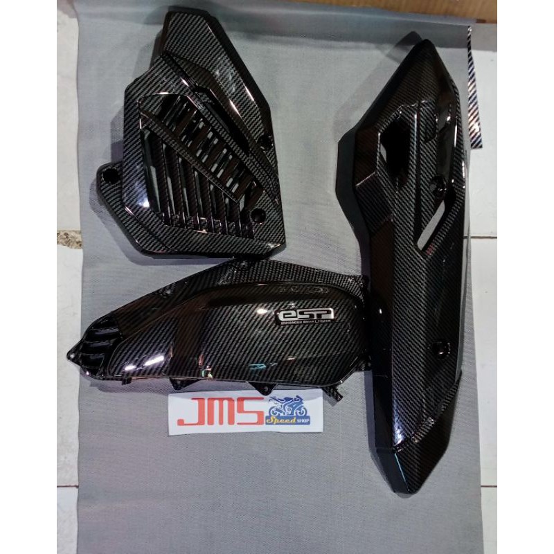 cover tutup carbon paket 1 set cover tutup knalpot Honda Vario 150 dan radiator dan filter hawa zoro