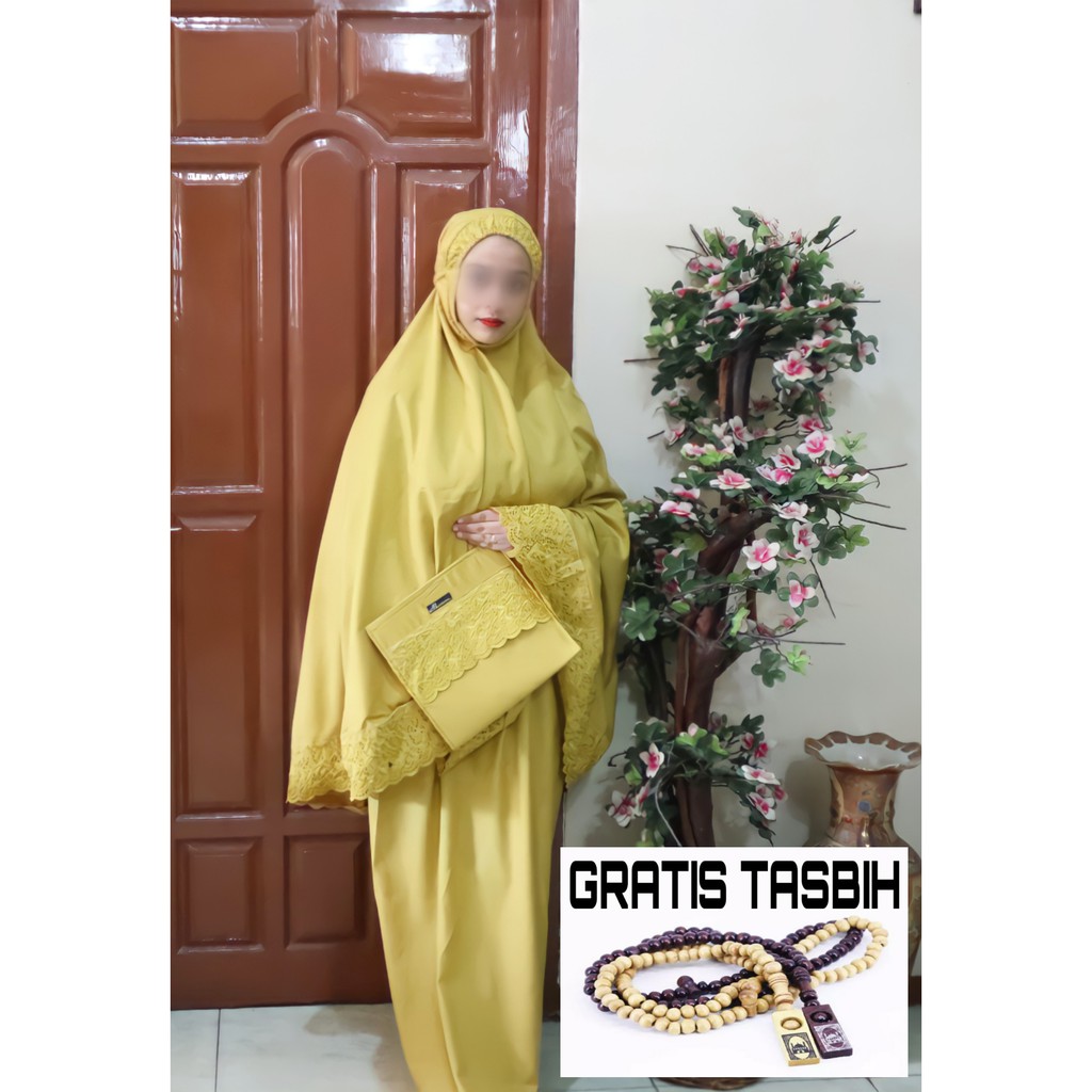 Mukena Siti Khadijah Pasteleena Dewasa Rayon Khodijah Jumbo Free tasbih