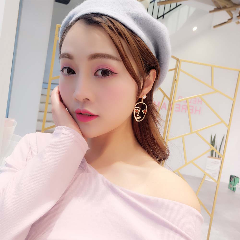 Korea wajah kepribadian desain Mutiara anting-anting anting-anting Korea gaya chic dan unik sederhan