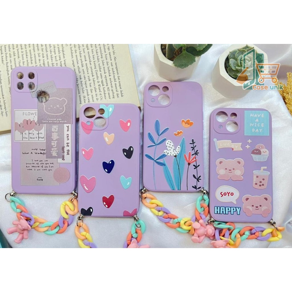 GL003 SOFTCASE SLING RANTAI IPHONE 6 6S 7 8 6+ 7+ 8+ X XS XR 13 CS4020