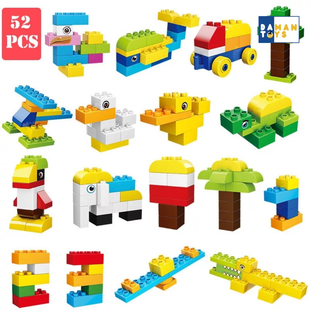 Brick Balok Blok Susun Besar Building Block Mainan Anak Edukasi Edukatif Puzzle DIY Kado Anak 3 Tahu