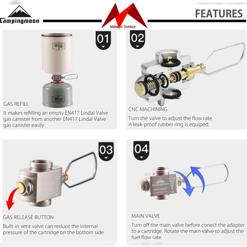 Adaptor CampingMoon Z11+Z15 adapter shifter alat refill canister camping moon ultralight