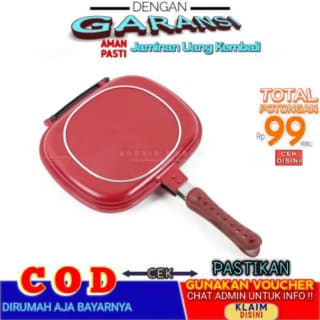 HAPPY CALL Double Pan 32 Cm Wajan Panci Bolak Balik Teflon Serbaguna Teflon Anti Lengket