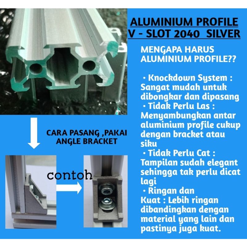 Aluminium Profile V Slot 2040 Silver P 6 meter