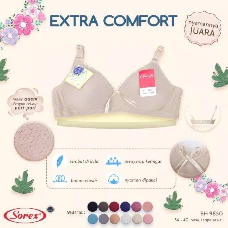 BH 9850 sorex TANPA KAWAT BERPORI PORI extra COMFORT