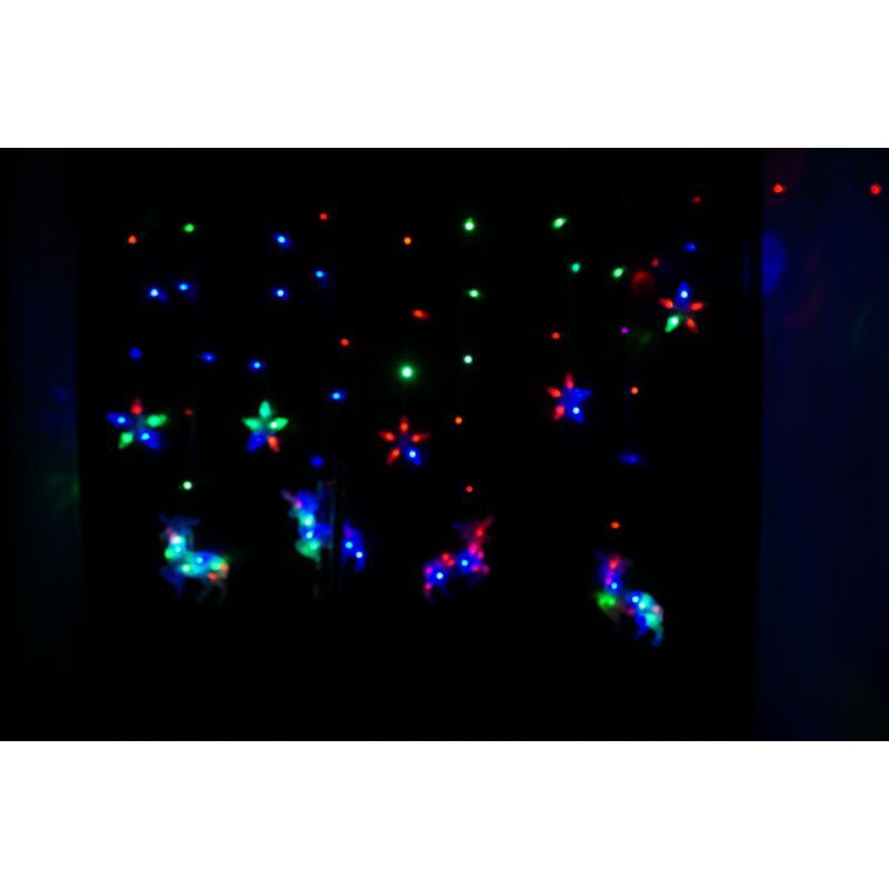 Lampu Tirai Hias Dinding Motif Rusa Motif Bintang / Lampu LED TUMBLR