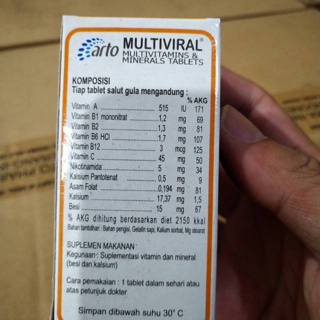 MULTIVIRAL ISI 60 TABLETS MULTIVITAMIN MINERAL ARTO PHARMA