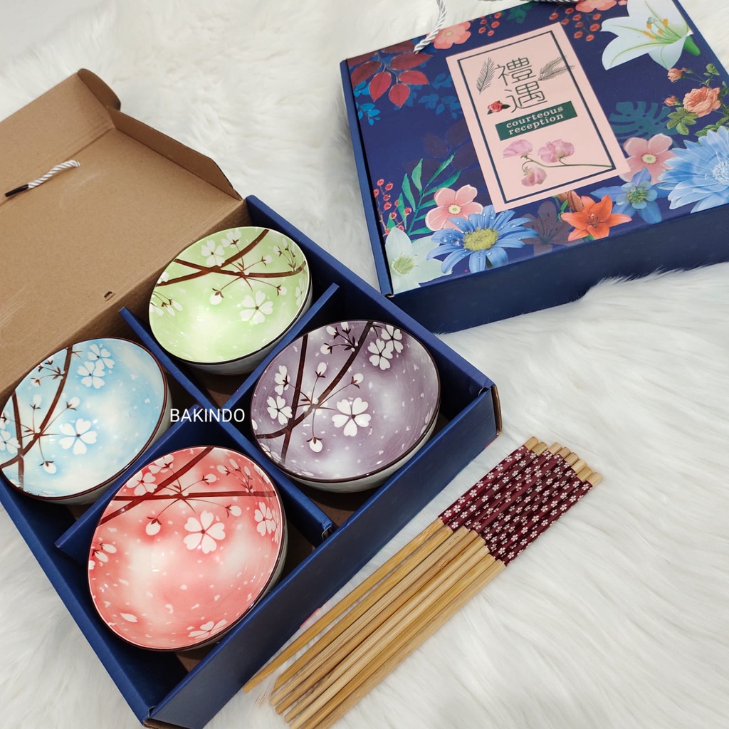 Kingsbakeware Mangkok set keramik Souvenir Mangkok set Japaness Style