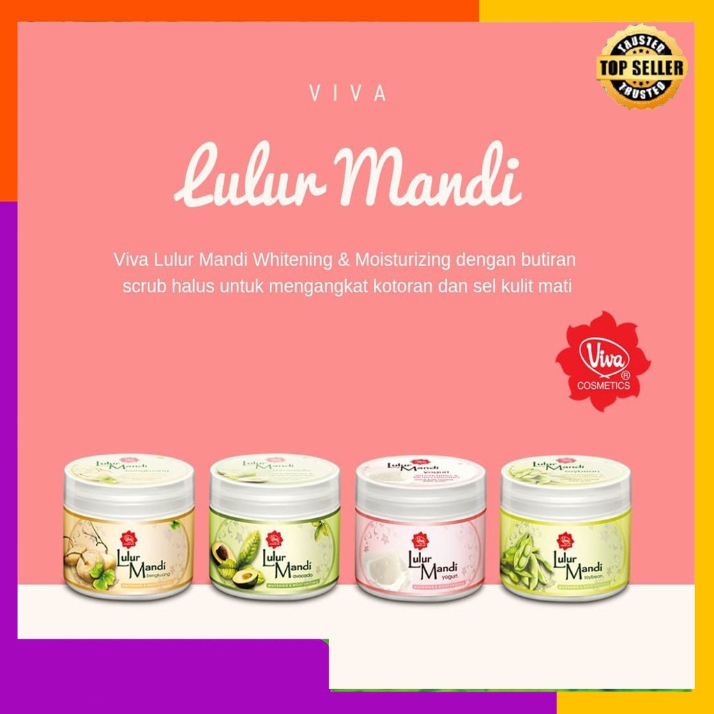 ❤Viva Lulur Mandi Avocado Soybean 225 gram BPOM❤