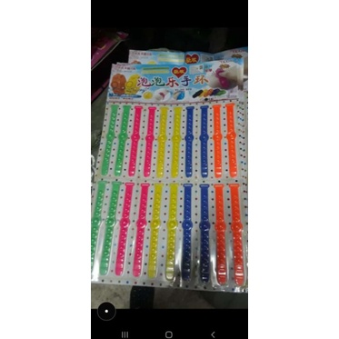 [Himart]Mainan Squishy Bubble Pop It Bahan Silikon Warna Pelangi Untuk Penghilang Stress-Pop it jam tangan