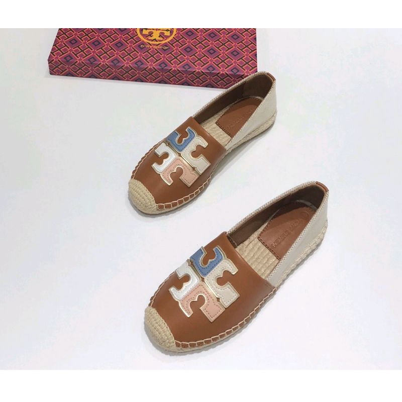 Tory Burch Leather Color Matching Fisherman Flat Shoes Women