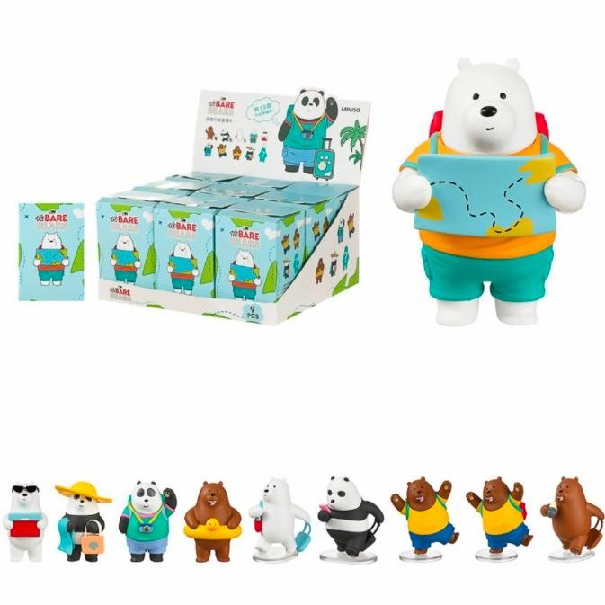 Ready Miniso We Bare Bears Go To Travel Figure Blind Box