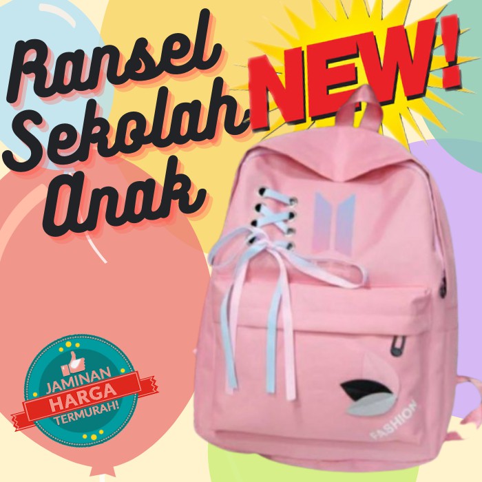 Tas Sekolah Anak Perempuan TK-SD Ransel Anak Sekolah Tas Sekolah Anak Perempuan BTS Pita