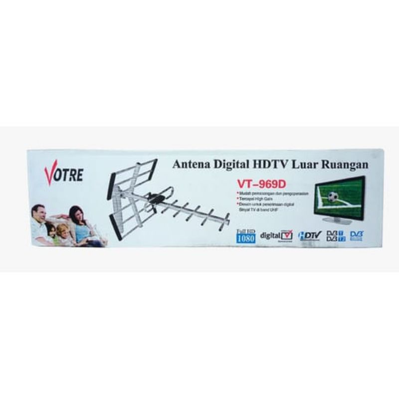 ANTENA TV DIGITAL HDTV HD LUAR RUANGAN VT 969D VOTRE ORI ASLI VT969D UNTUK TRLEVISI TV DIGITAL TABUNG LED CERAH GBAR JERNIH SIARAN BANYAK JODOH STB