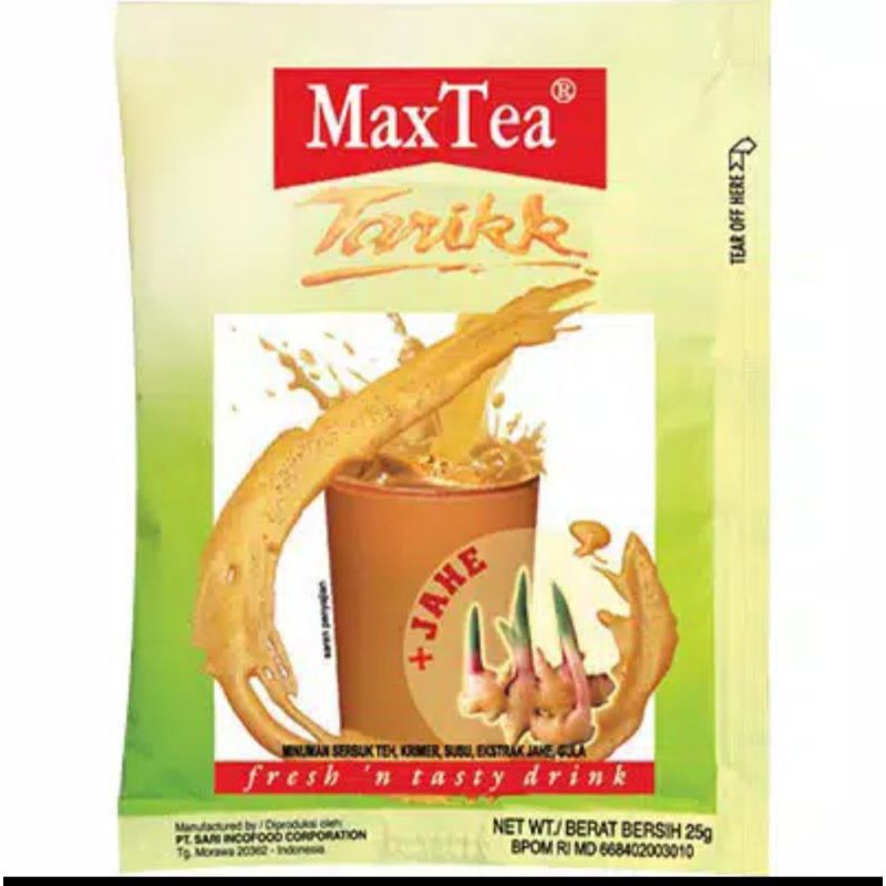 Indocafe Maxtea Tarikk Teh Tarikk Jahe 1 sachet @ 25gr