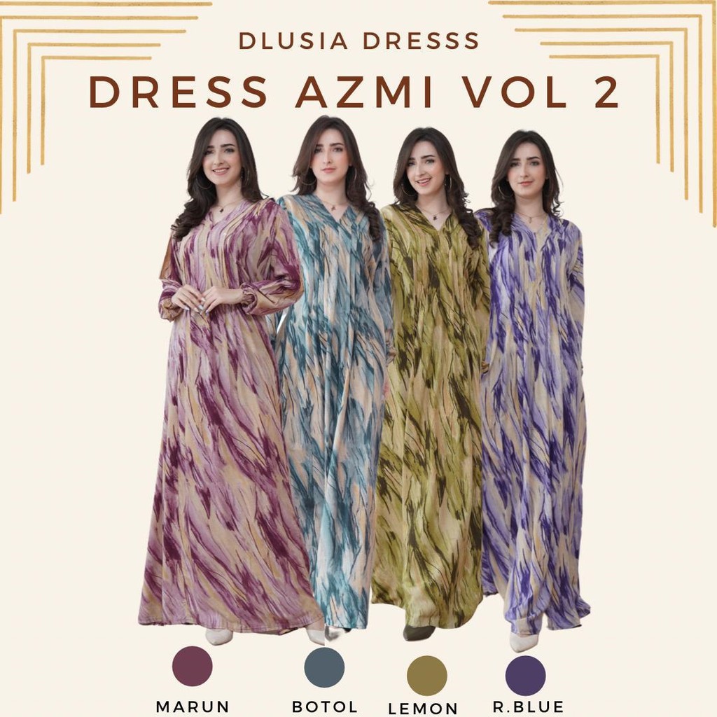Dlusia Azmi Vol 2 Jumbo Fashion Dress Wanita Free Masker Big Size Ramping