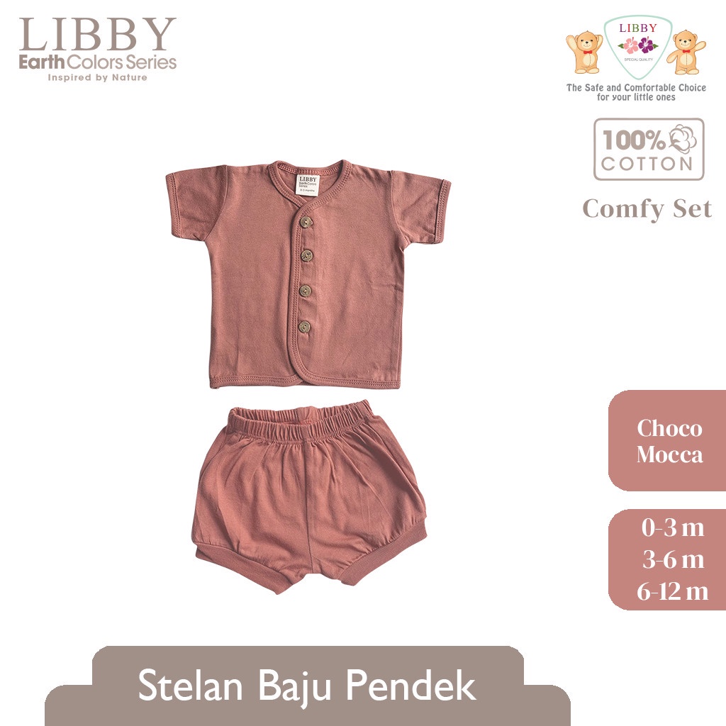 Libby Setelan Pendek Comfy Set - Libby Motif Terbaru Earth Colors Series