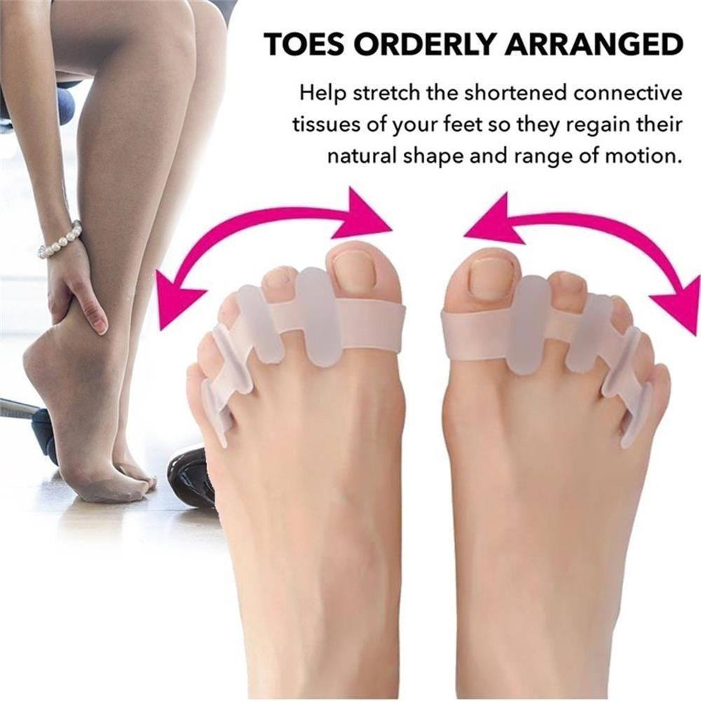 Nanas 1pasang Silikon Pemisah Jari Kaki Unisex Perawatan Kesehatan Align Toes Valgus Foot Care Tools