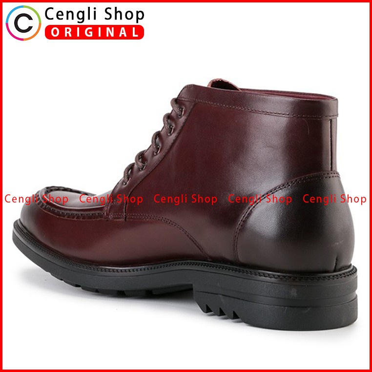 SEPATU BOOT KULIT OBERMAIN PRIA ORIGINAL FORMAL BRANDED MERAH MAROON OM08