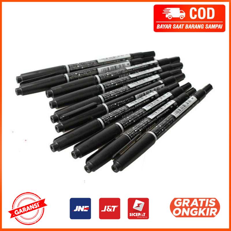 Spidol Permanen Dual Head Marker Waterproof 10 PCS DH100