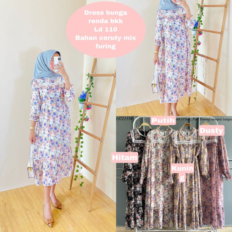 Dress Bunga Renda Bkk