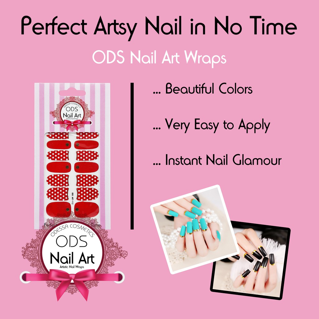 (NOT FOR SALE) Odessa Nail Art Wrap Sticker Kuku Premium (Random)