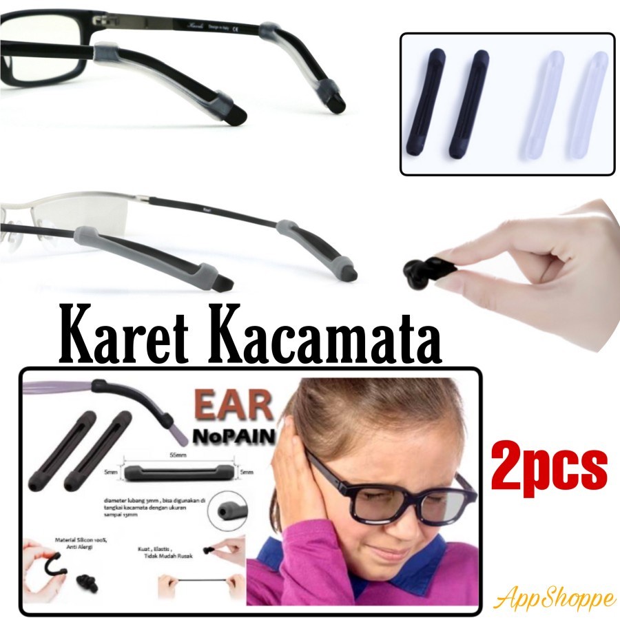 Earhook Kacamata Silicon/Penyangga gagang Kacamata silicon Slip C