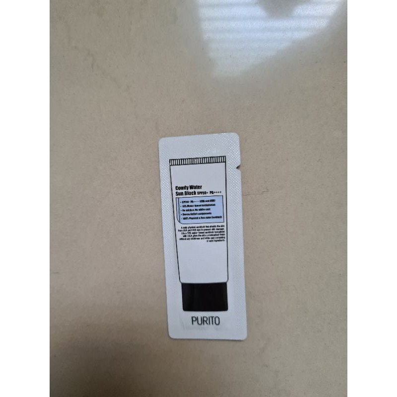 PURITO COMFY WATER SUNBLOCK MINI SAMPLE SACHET TRAVEL SIZE