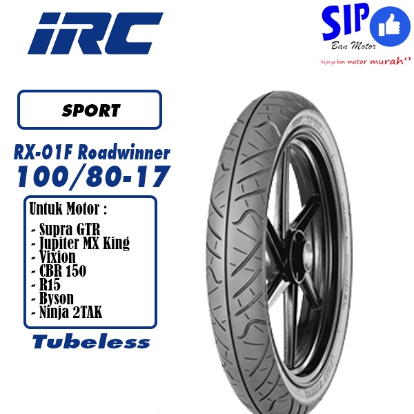 Ban motor bebek tubeless IRC RX-01 100 80 17 Road Winner RX 01 RX01