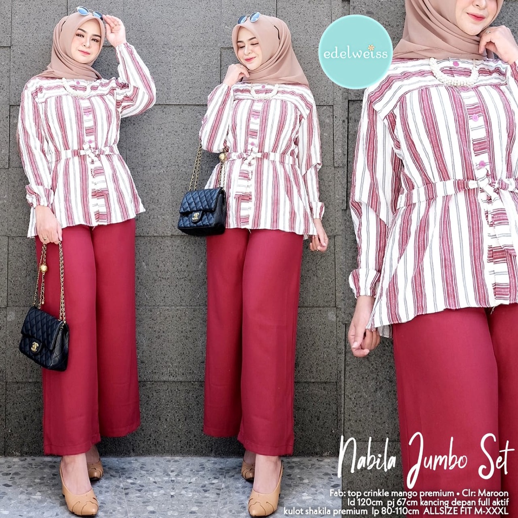 BAJU SETELAN JUMBO WANITA REMAJA KEKINIAN SETELAN CELANA PANT CASUAL TERBARU