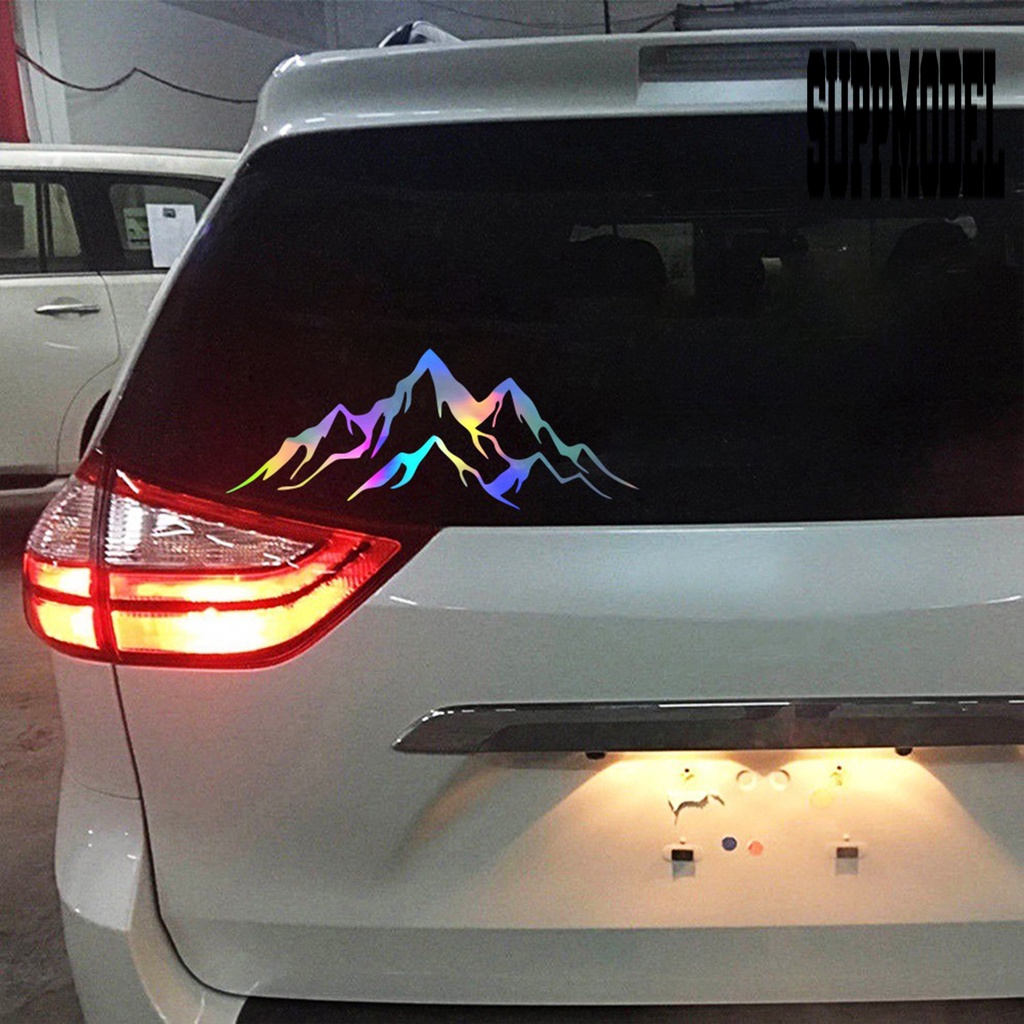 Stiker Vinyl Motif Gunung Warna-Warni Untuk Dekorasi Mobil