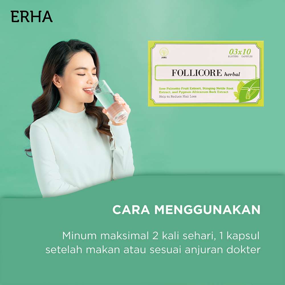 ERHA Supplemen Rambut Follicore Herbal 30 caps - Vitamin Rambut Anti Rontok