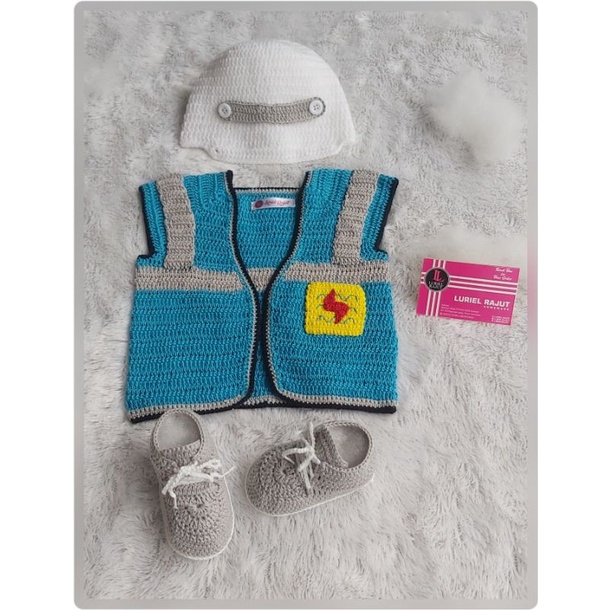 ( ORIGINAL ) KOSTUM PLN/BAJU RAJUT BAYI/PROPERTI FOTOGRAFI