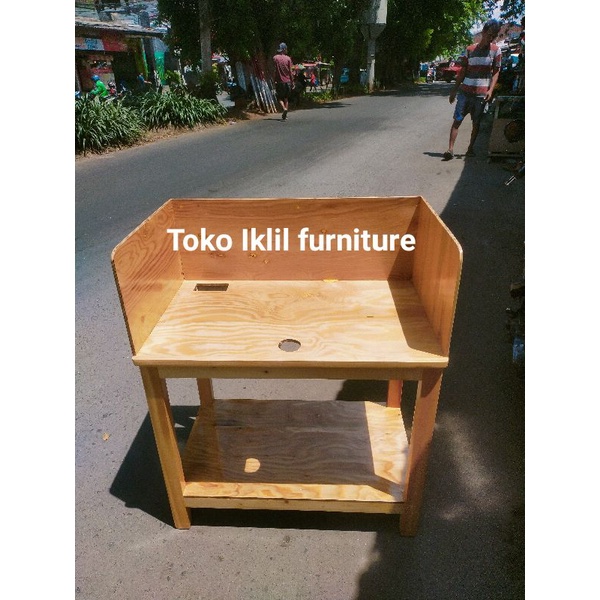 meja kompor 2 tungku ada penghalang nya 30cm