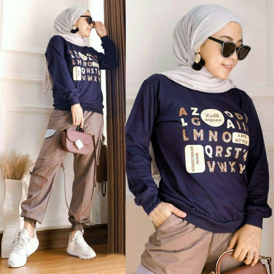 Setelan Wanita Kekinian Set Casual/ set baju wanita/set cargo wording Terbaru 2021