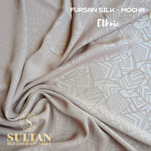 0.5m FURSAN SILK embos ETHNIC mocha ori SULTAN