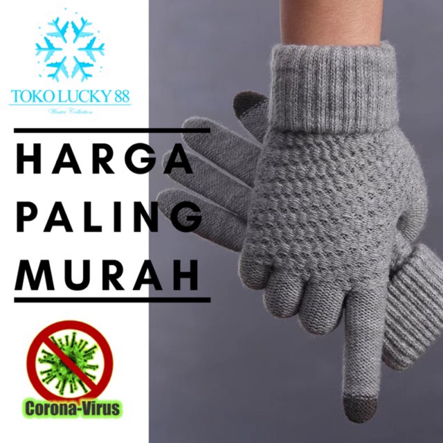 IMPORT MOLLAD Glove Touchscreen New Sarung Tangan Touchscreen Rajut Wool Winter Musim Dingin