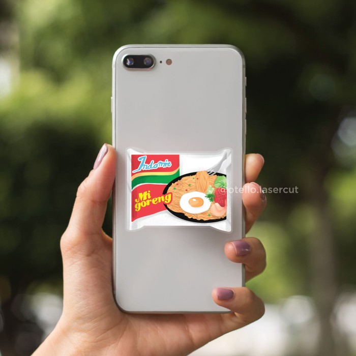 Griptok Indomie Goreng Ilustrasi | Pop Stand Socket HP Makanan Acrylic Karakter Mie Instant Lucu