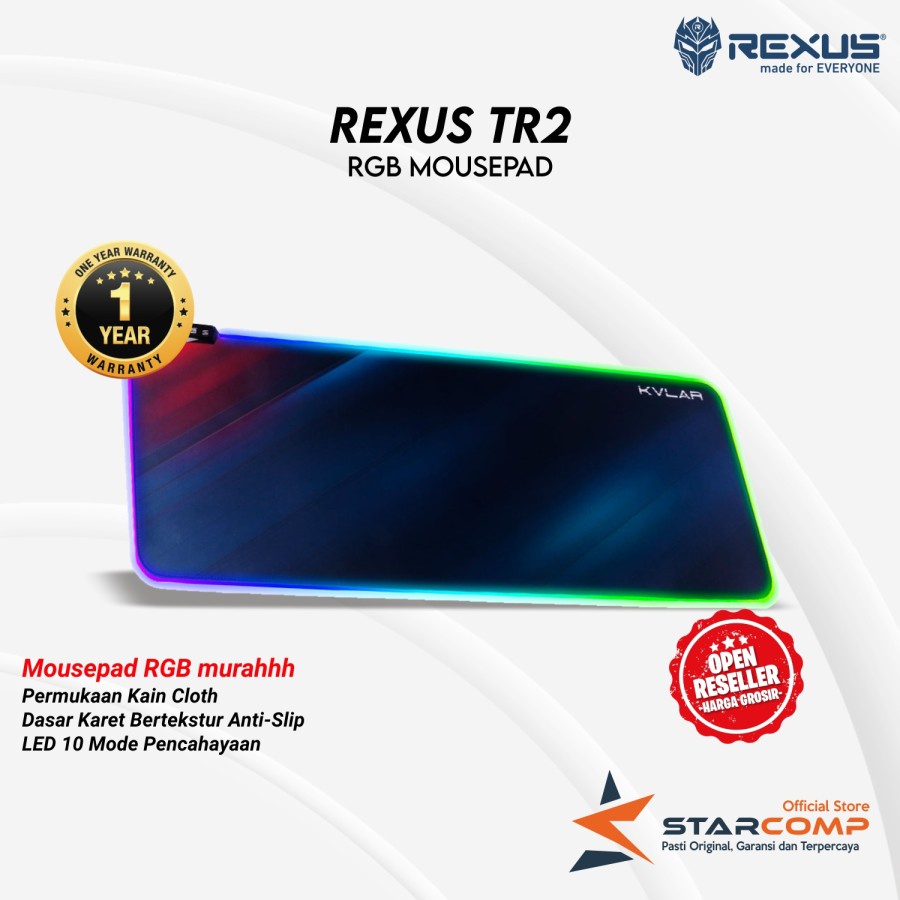 Jual Rexus Kvlar TR2 RGB Mousepad Gaming Speed XL Shopee Indonesia