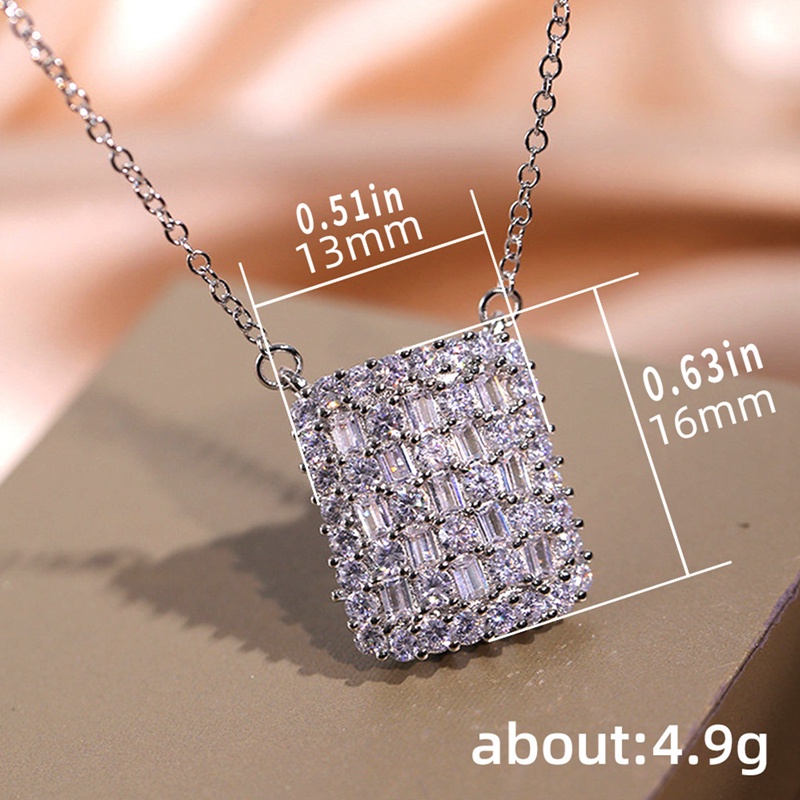 Kalung Liontin Bentuk Kotak Model Simple Untuk Wanita