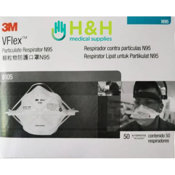 3M VFLEX/Masker 3M VFLEX 9105 /Masker N95 3M VFLEX /Masker N95 3M 9105