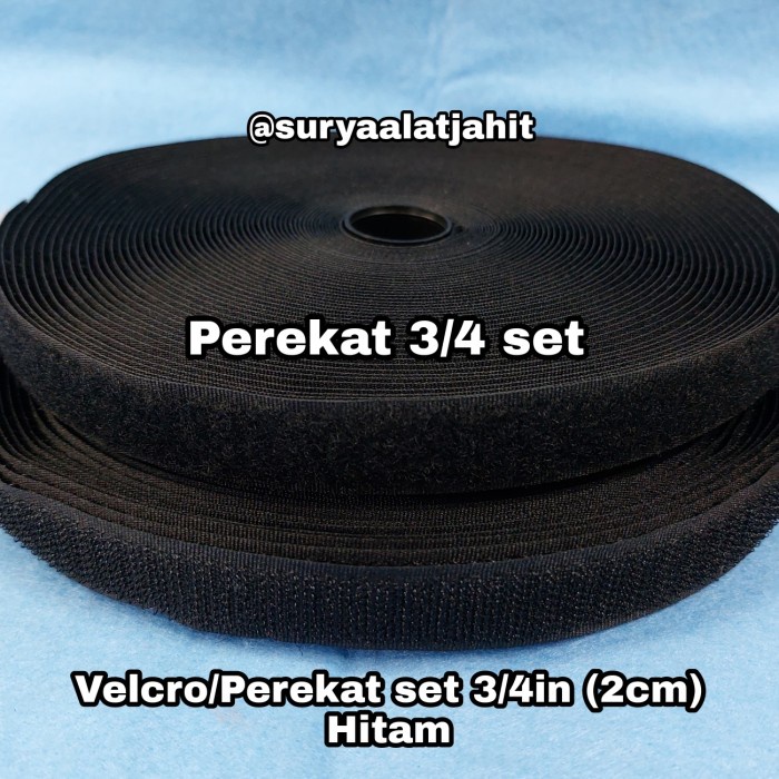 

Mudah Velcro/Perekat Set 3/4In (2Cm) Hitam Polos Terbatas