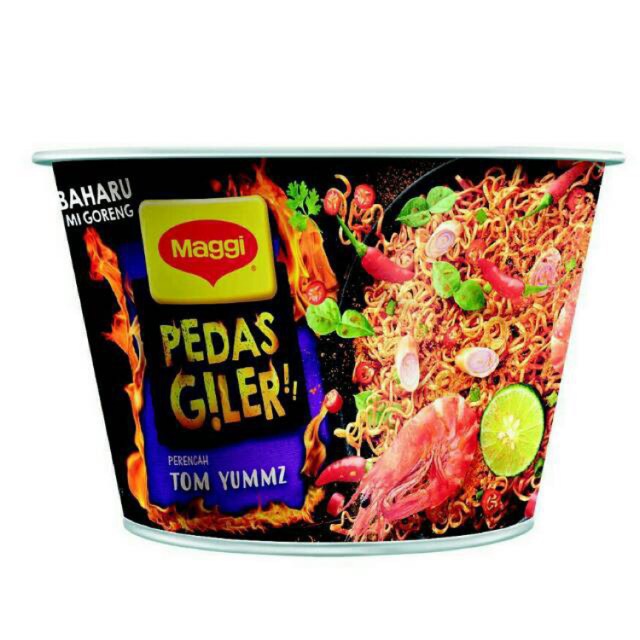 MAGGI Mie pedas giler (tom yum & ayam bakar) instant noodle cup