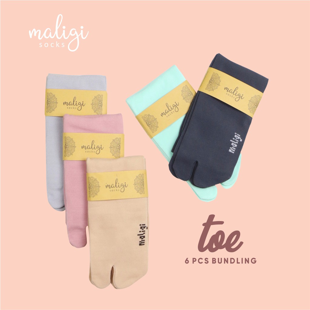 [Isi 6 Pcs] Kaos Kaki Jempol Basic | Maligisocks |Short Size